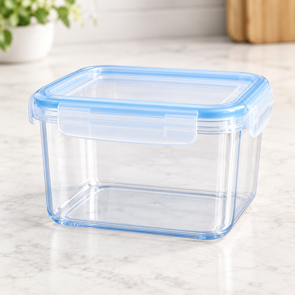 Square airtight food storage container with locking lid 1 litre