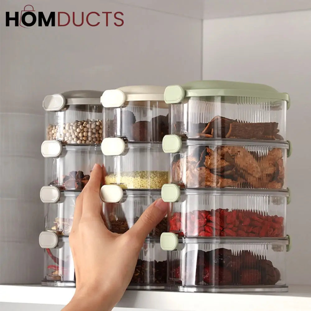 Stackable Kitchen Spice Organizer & Food Storage Box 4 layer Household Supplies