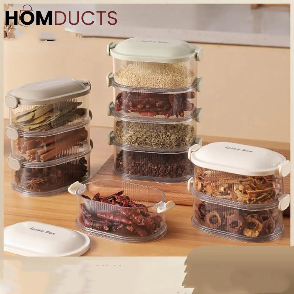 Stackable Kitchen Spice Organizer & Food Storage Box
