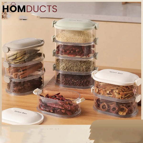 Stackable Kitchen Spice Organizer & Food Storage Box