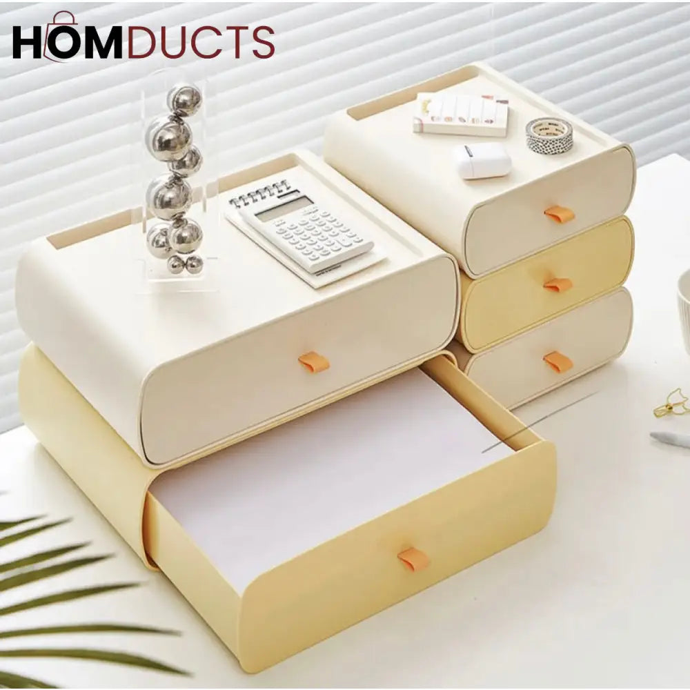 Stackable Pastel Drawer Organizer – Korean Minimal Aestheti