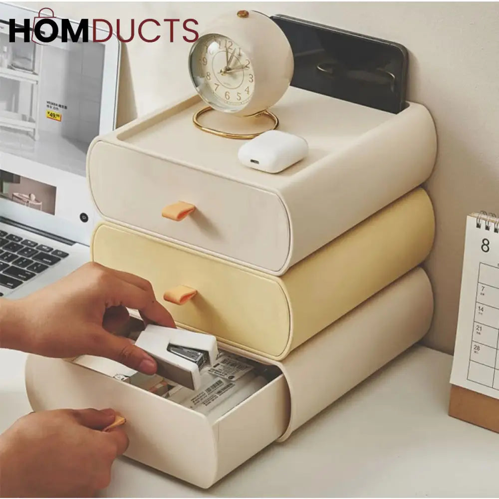 Stackable Pastel Drawer Organizer – Korean Minimal Aestheti