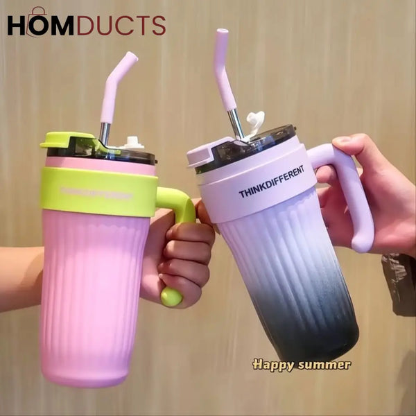 Stainless Portable Coffee Straw Mug