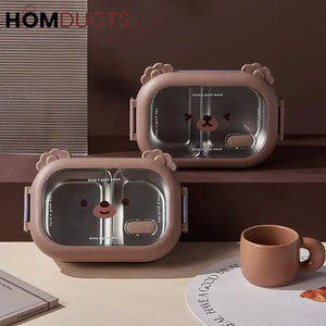 Stainless Steel Bento Lunch Box - Microwavable Leakproof Food Container with Dividers for Adults and Kids