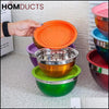 Stainless Steel Colourful Bowl (5Pcs Set)