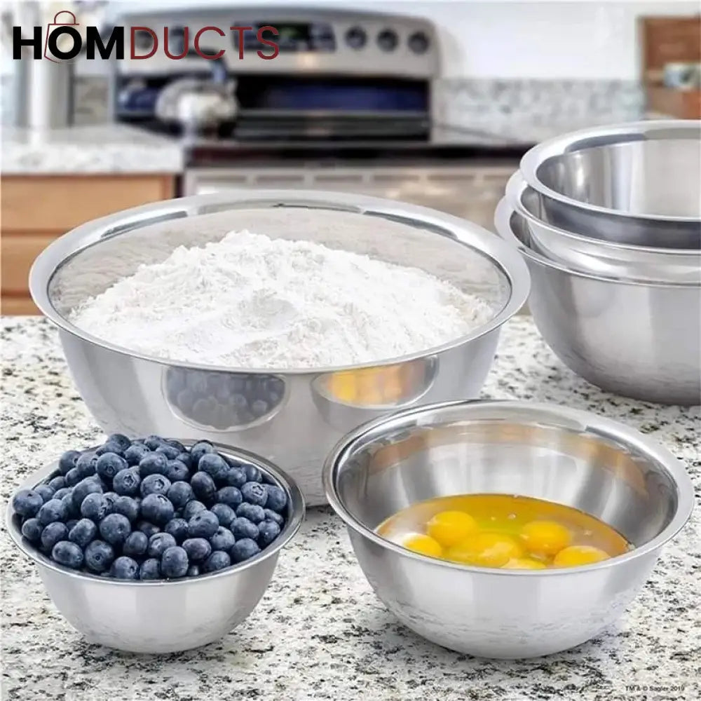 Stainless Steel Colourful Bowl (5Pcs Set)