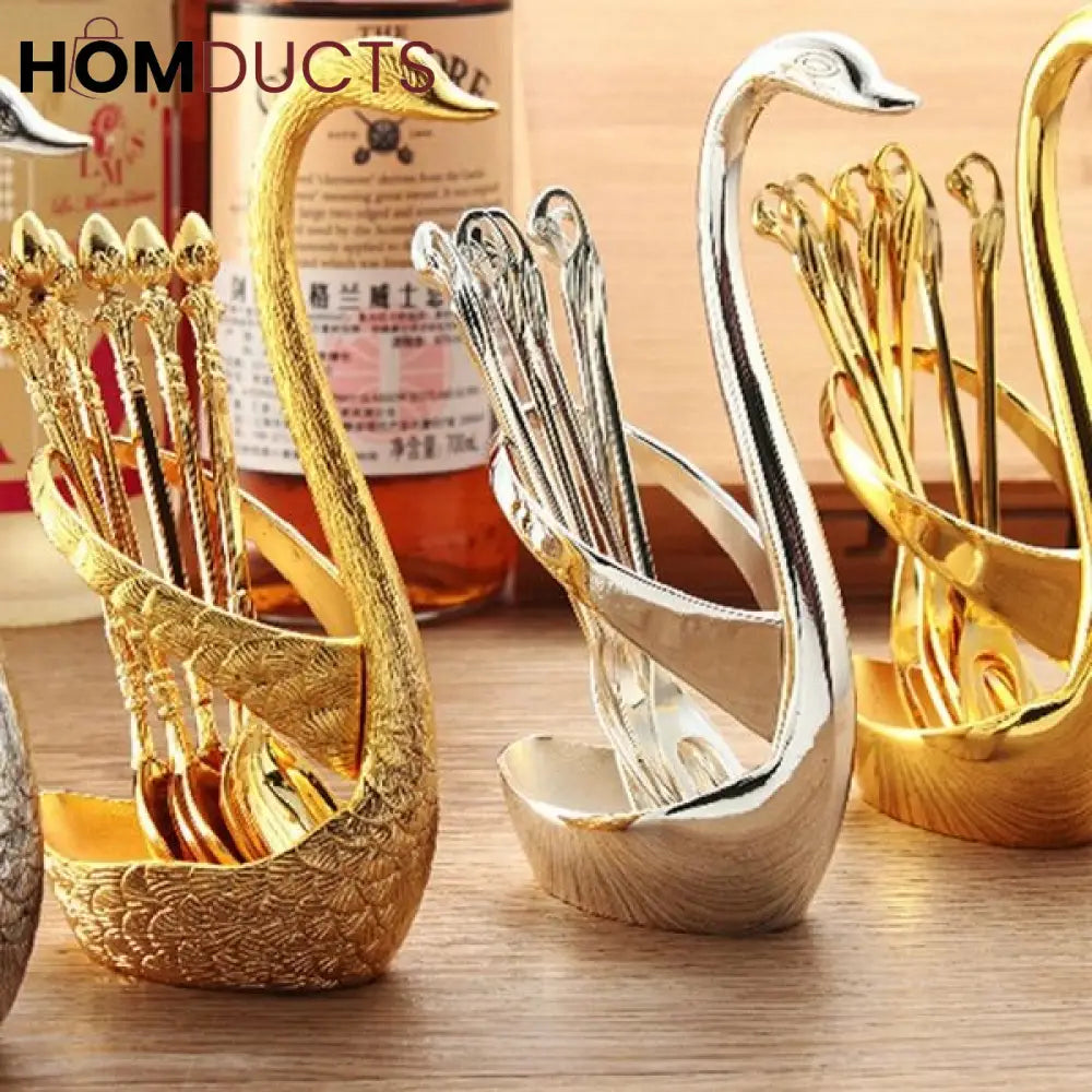 Stainless Steel Creative Spoon Set With Stand