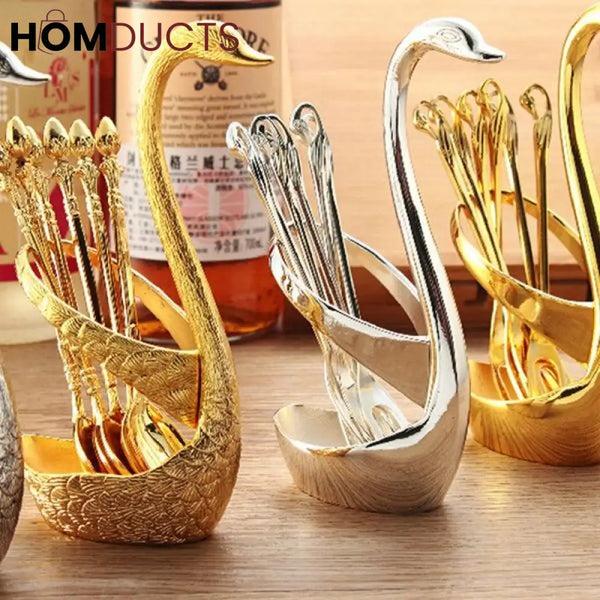 Stainless Steel Creative Spoon Set With Stand