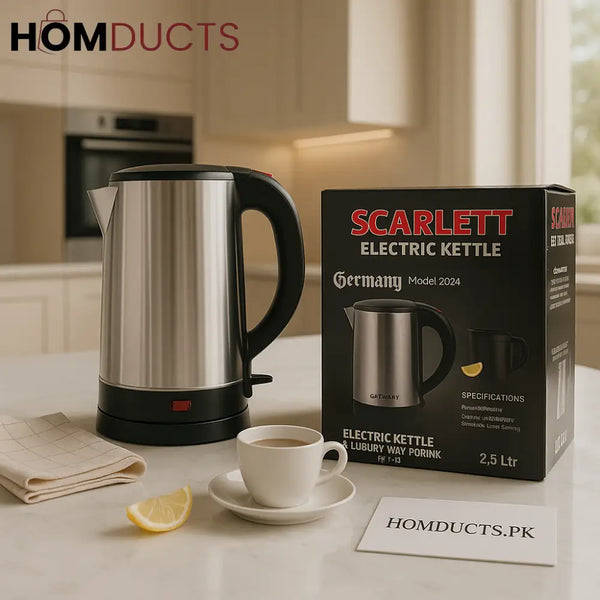 Stainless Steel Electric Kettle – Fast Boil with Auto Shut-Off & Dry-Boil Protection