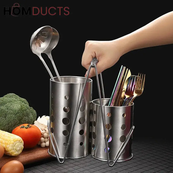 Stainless Steel Heavy Quality Spoon Holder Double