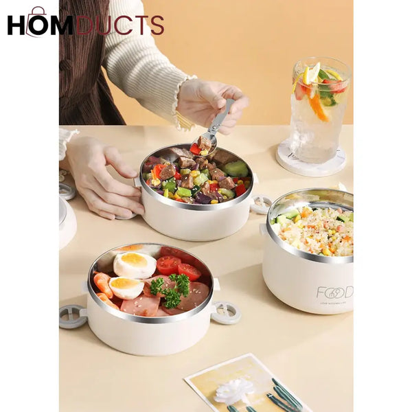 Stainless Steel Lunch Box With Thermal Bag (Premium Quality)