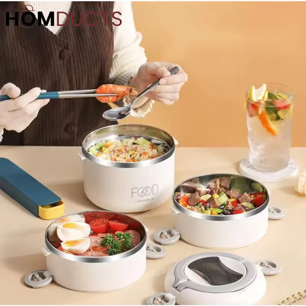 Stainless Steel Lunch Box With Thermal Bag (Premium Quality)