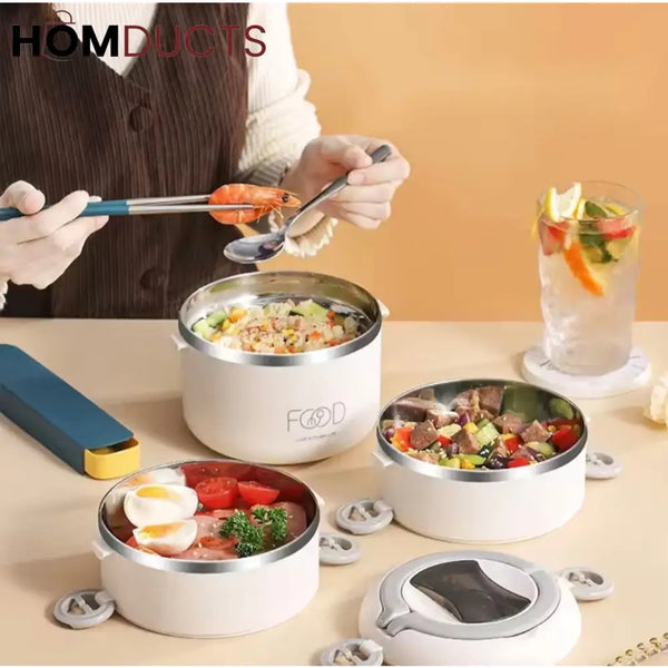 Stainless Steel Lunch Box With Thermal Bag (Premium Quality)