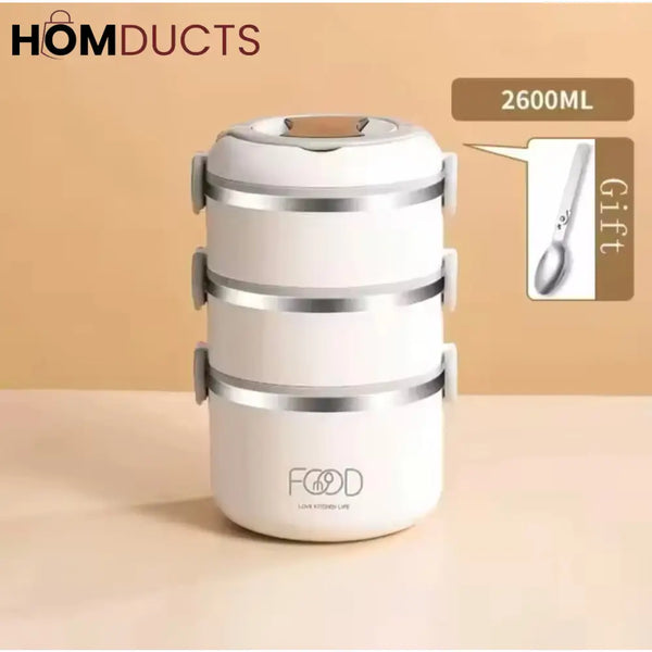 Stainless Steel Lunch Box With Thermal Bag (Premium Quality)