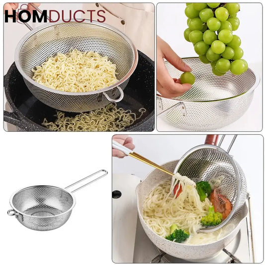 Stainless Steel Rice Strainer With Handle