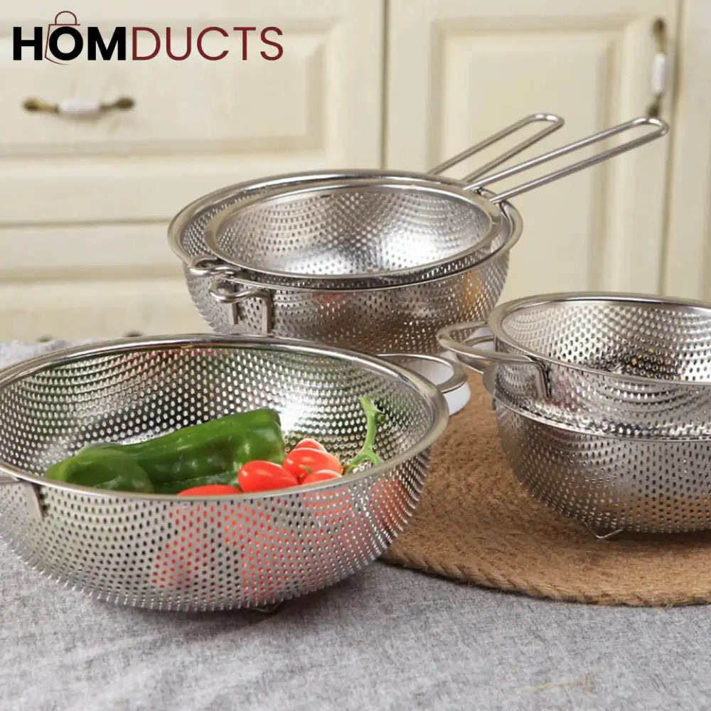 Stainless Steel Rice Strainer With handle – Homducts