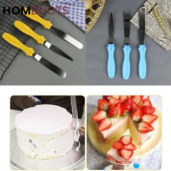 Stainless Steel Spatula For Cake (3Pcs)