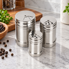 3-piece stainless steel salt and pepper shaker set