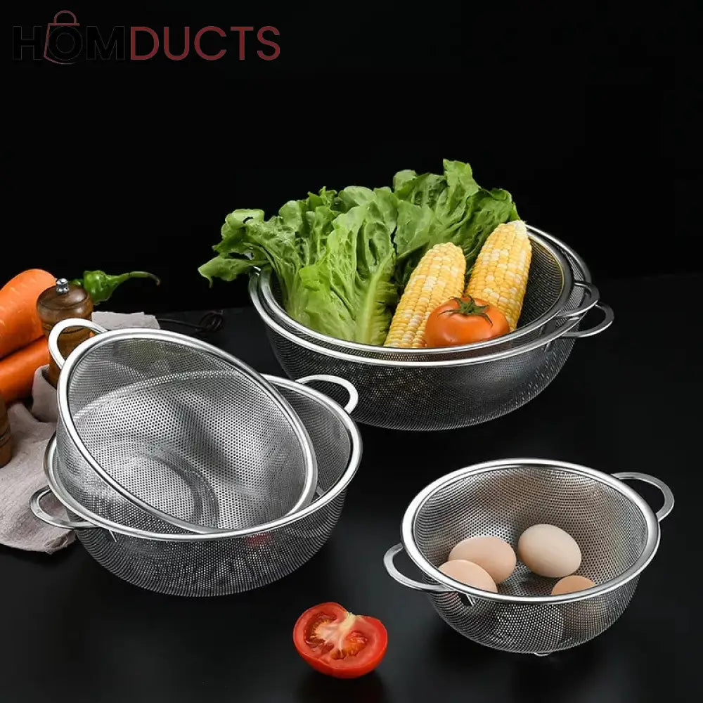 Stainless Steel Strainer Set (4Pcs)