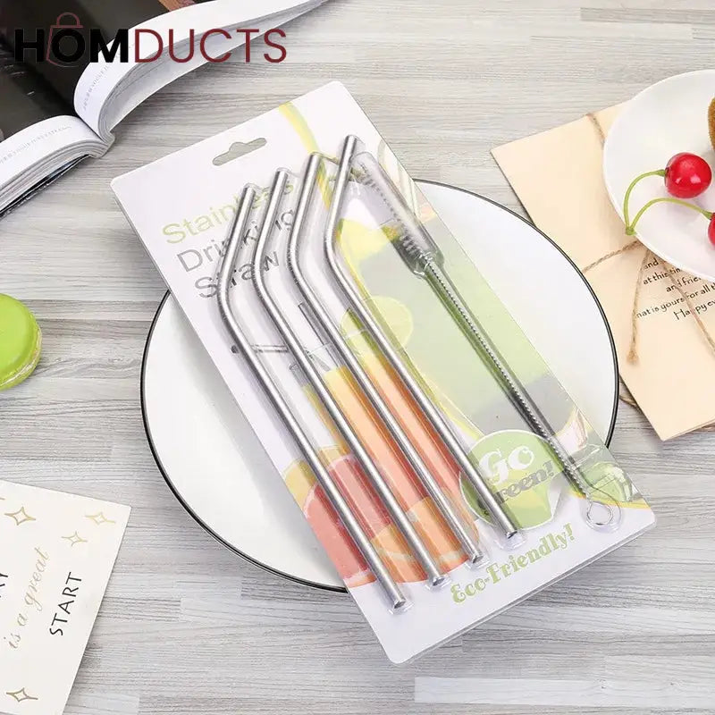 Stainless Steel Straw 4 Pcs Set