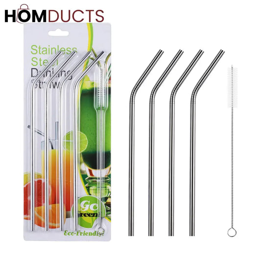 Stainless Steel Straw 4 Pcs Set