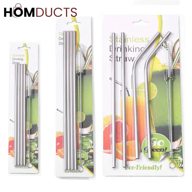 Stainless Steel Straw 4 Pcs Set