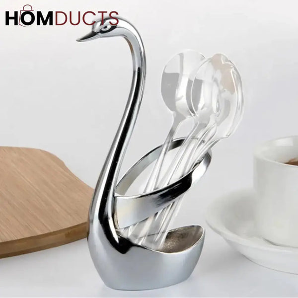 Stainless Steel Swan Shape Cutlery Holder