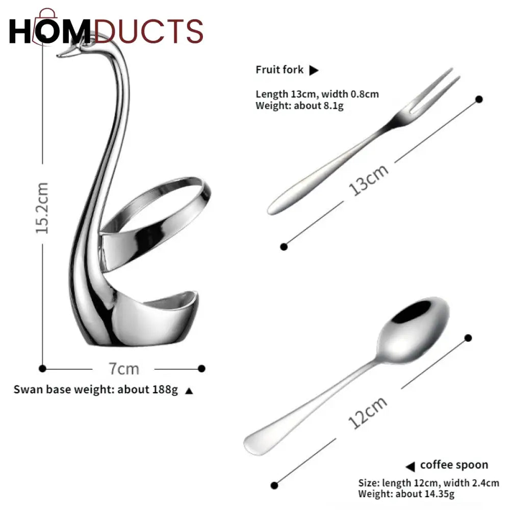 Stainless Steel Swan Shape Cutlery Holder