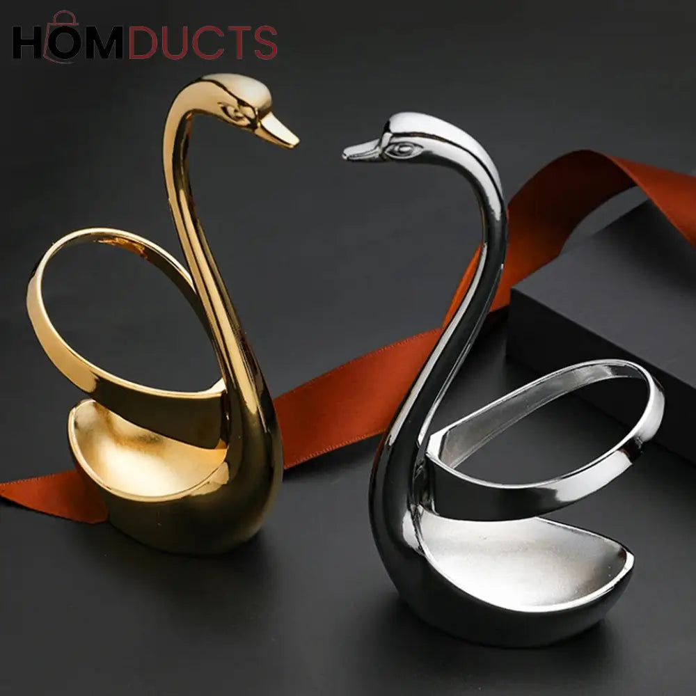 Stainless Steel Swan Shape Cutlery Holder