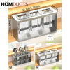 Stainless Steel Utensil Holder for Kitchen Countertop – Modern Cutlery Drying Rack with Drainage for Spoons Forks and