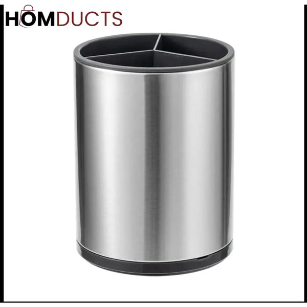Stainless Steel Utensil Holder – Multi-Section Cutlery & Tool Organizer for Kitchen Counter