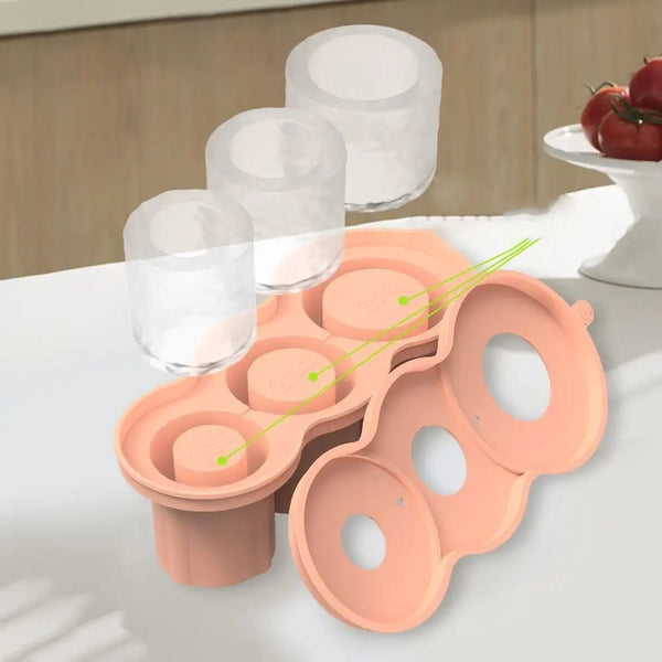 Stanley Ice Cube Tray with Stainless Steel Tong – Easy-Release Silicone Mold for Large Ice Cubes