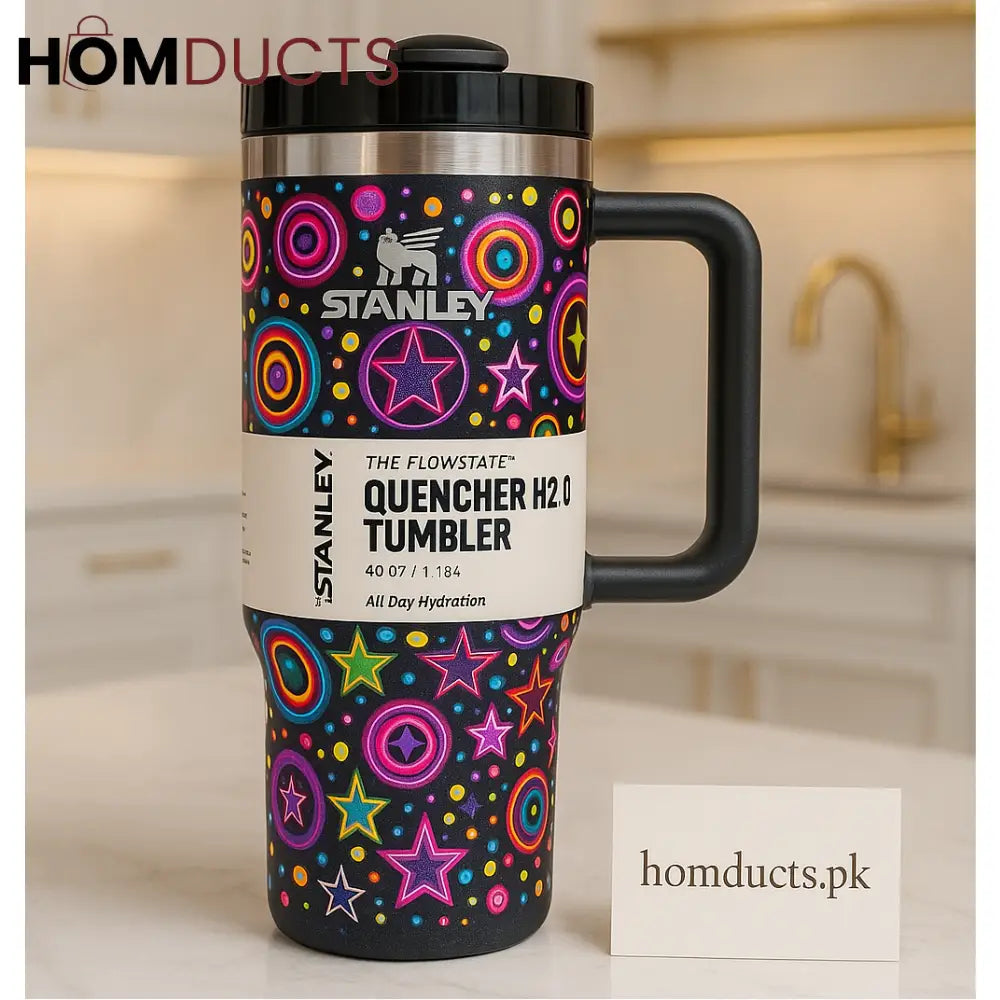 Stanley Quencher H2.0 Flowstate Tumbler – Neon Galaxy 40oz