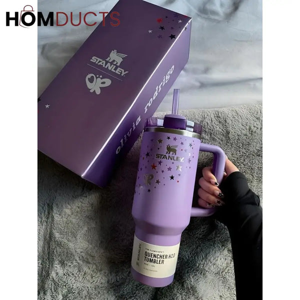 Stanley x OPI Olivia Purple Star Tumbler – 40 oz Limited Edition Quencher H2.0 with Straw