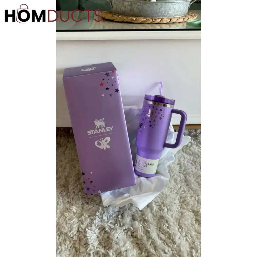 Stanley x OPI Olivia Purple Star Tumbler – 40 oz Limited Edition Quencher H2.0 with Straw