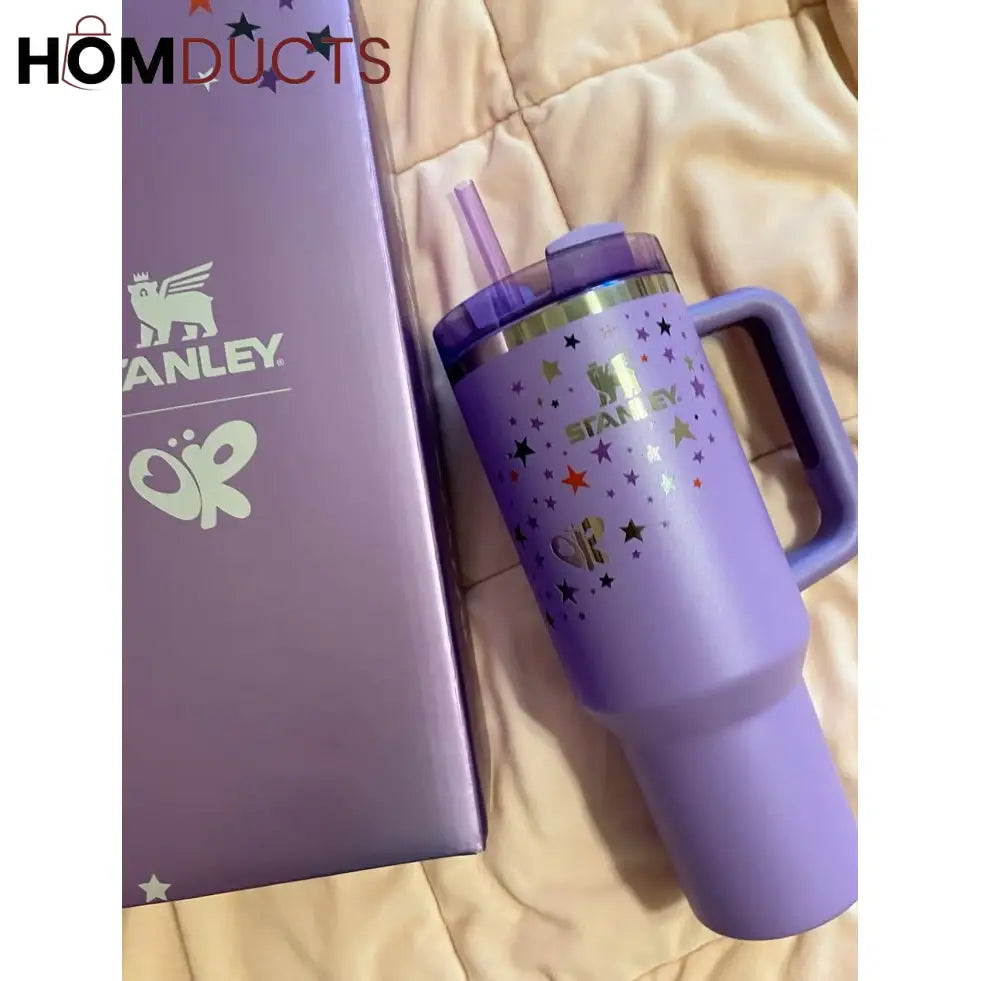Stanley x OPI Olivia Purple Star Tumbler – 40 oz Limited Edition Quencher H2.0 with Straw
