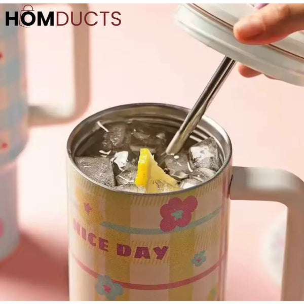 Stay Hydrated Anywhere: Large 1200ml Insulated Stainless Steel Travel Tumbler