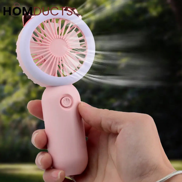 Strong Wind Handheld Fan With Light