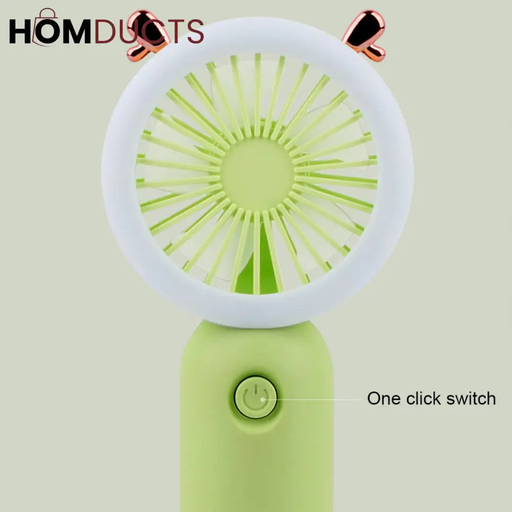 Strong Wind Handheld Fan With Light