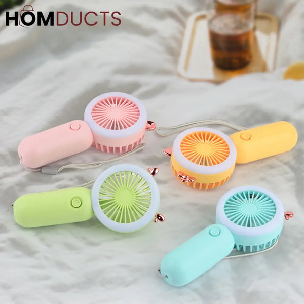 Strong Wind Handheld Fan With Light