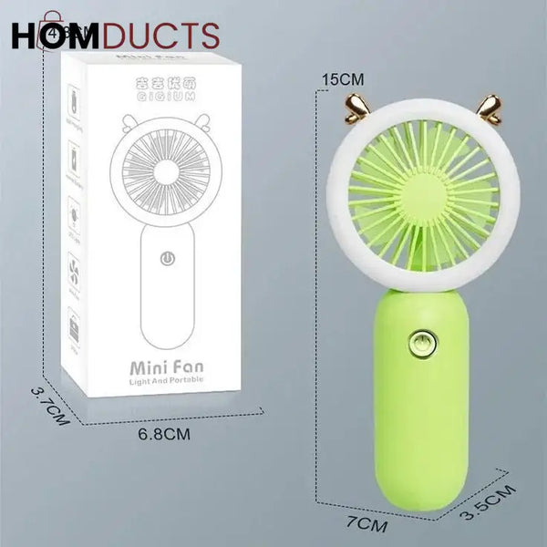 Strong Wind Handheld Fan With Light