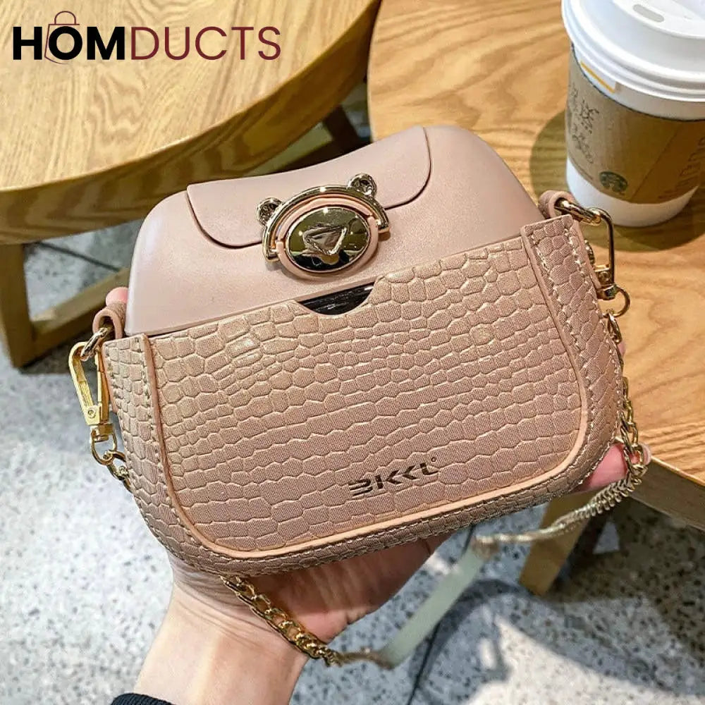 Stylish Bag-Shaped Water Bottle with Portable Straw - Blush Pink