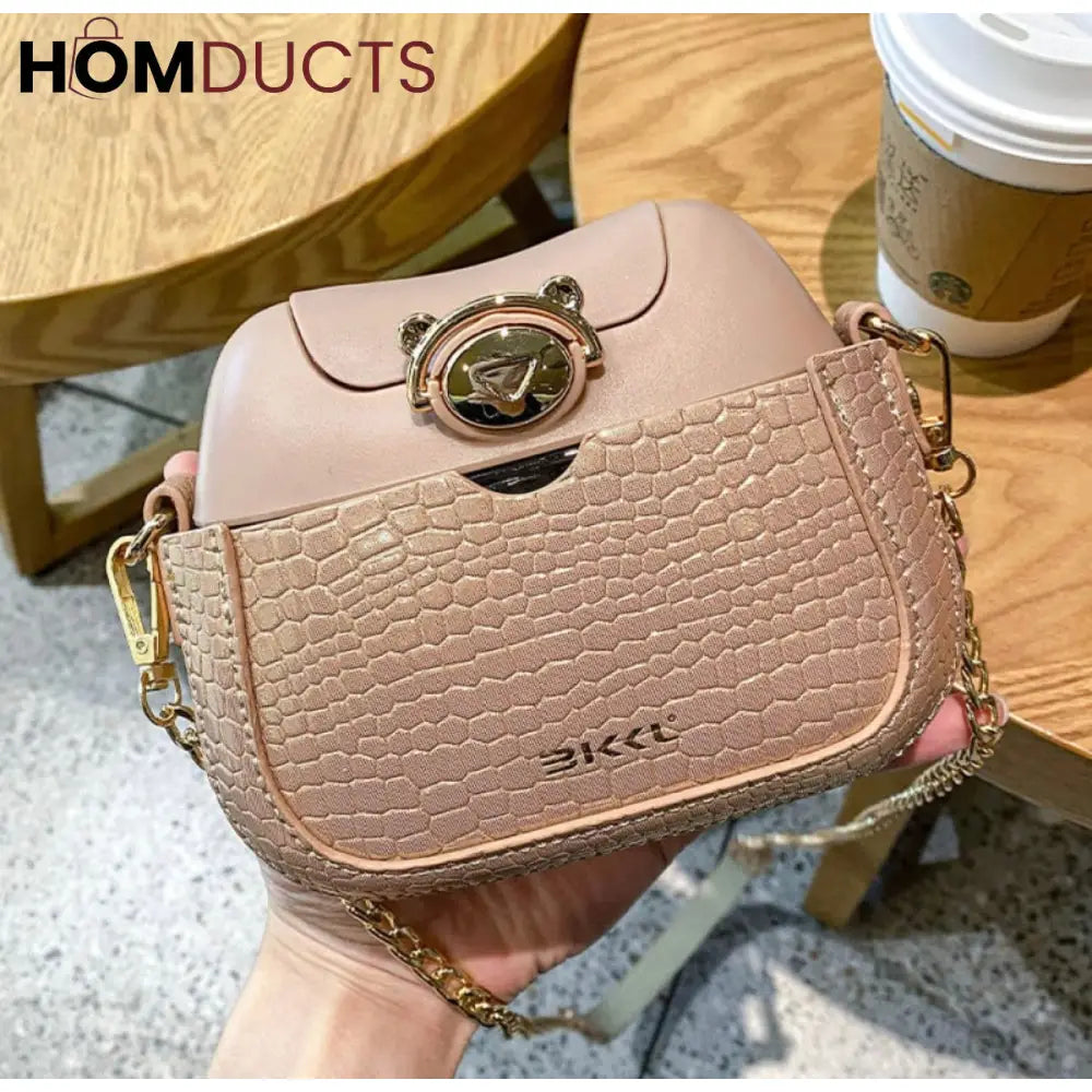 Stylish Bag-Shaped Water Bottle with Portable Straw - Blush Pink Style 1