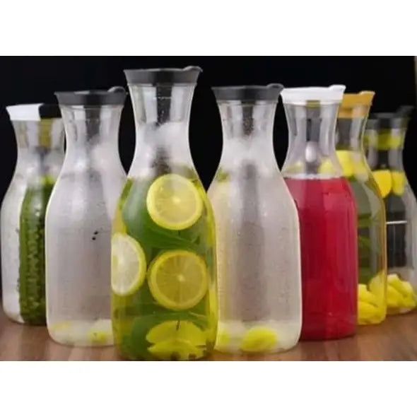 Stylish Clear Plastic Water Bottle with Airtight Flip Lid - Perfect for Juice & Fridge Storage