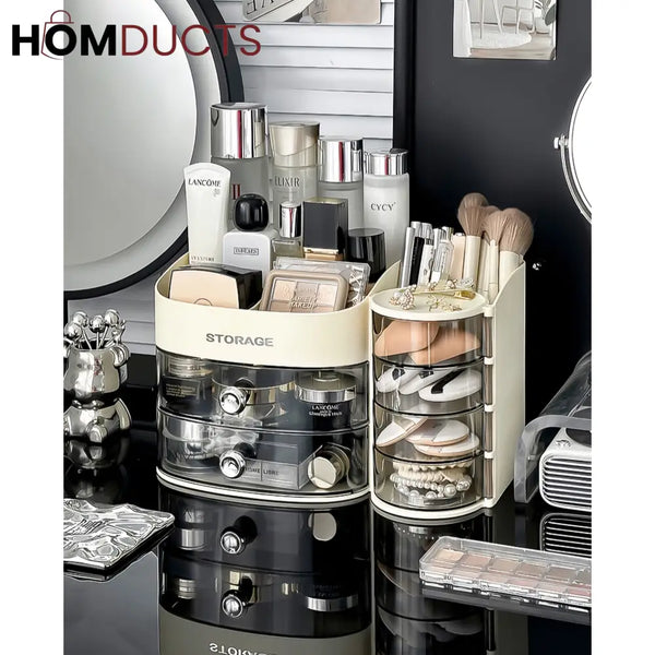 Stylish Makeup Organizer For Vanity With Drawer and Makeup Brush And Sponge Organizer