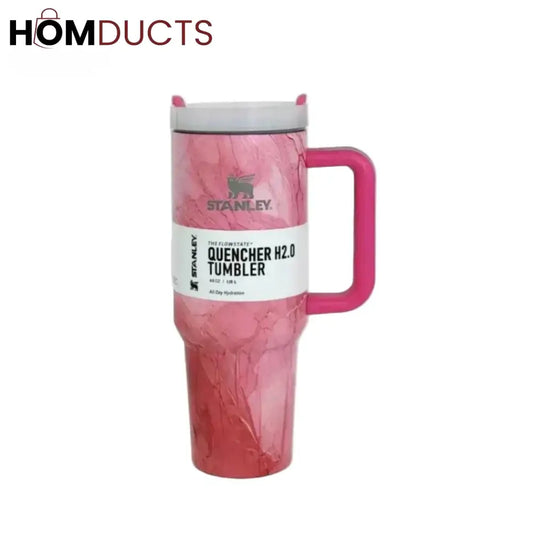 Stylish Pink Stanley Quencher H2.0 Tumbler 40oz – Insulated Travel Mug with Handle