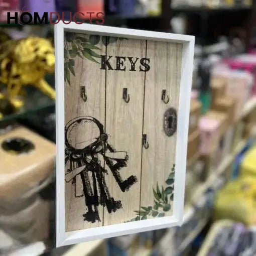 Stylish Wall Mounted Wooden Key Cabinet & Holder for Home or Office Entryway - 3 Styles Style 1