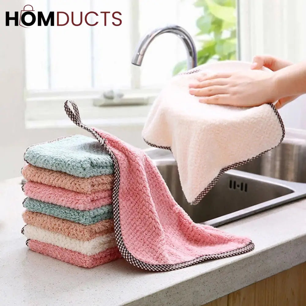 Super Absorbent Microfiber Kitchen Dish Cloth (4Pcs)