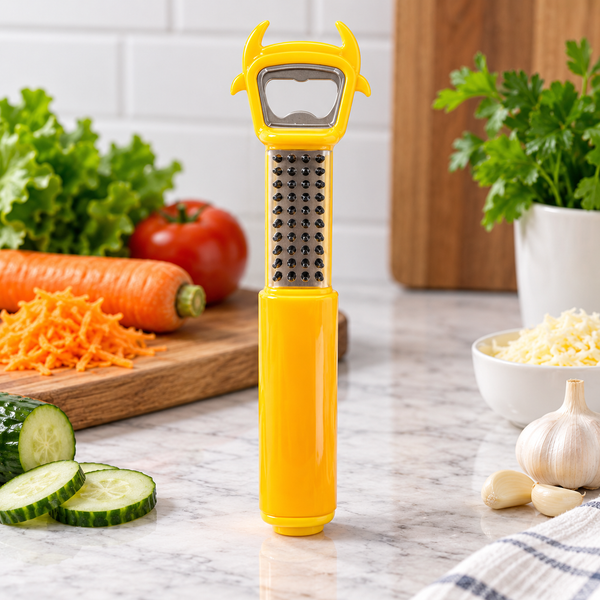7-in-1 kitchen multi-tool with grater and bottle opener