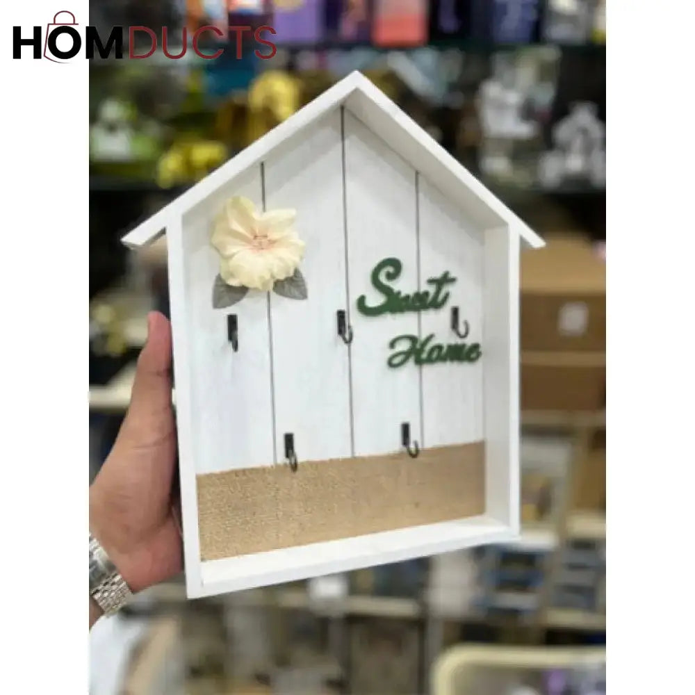 Sweet Home House-Shaped Wall Key Holder with 5 Hooks